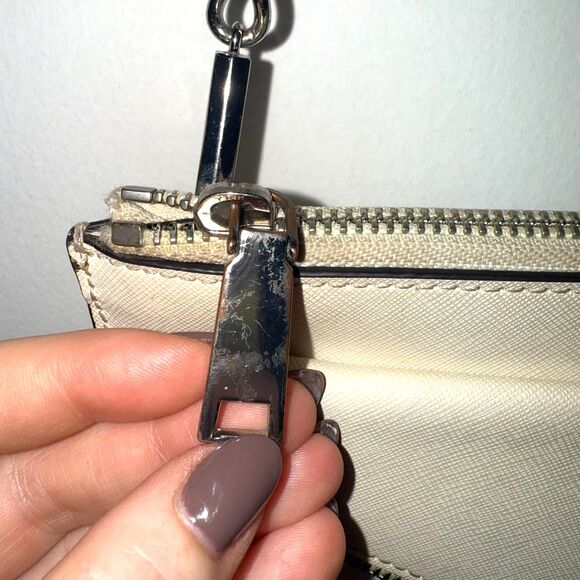 Rebecca Minkoff Leo Envelope Leather Clutch Crossbody - Ivory - Picture 6 of 8